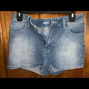 High waisted jean shorts
